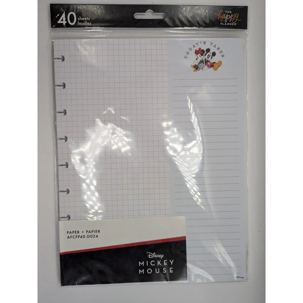 The Happy Planner Mickey Mouse Paper, Today’s Tasks (4) 40 Sheet Packs